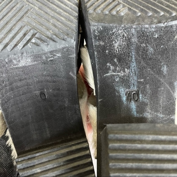 Dala Clogs Sweden cow print pony fur platform Sandal Size 40 - Picture 6 of 7